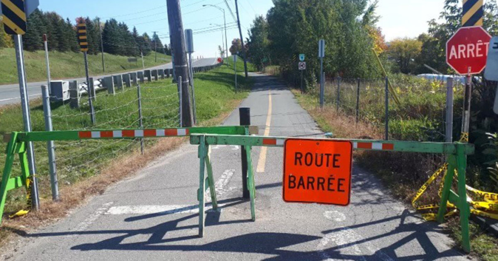 La Véloroute de la Chaudière fermée entre Sainte-Marie et Vallée-Jonction